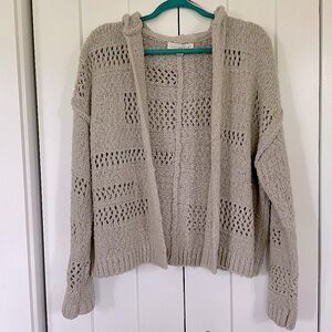 Lovestitch Oversized Hooded Cardigan | Anthropologie Fuzzy Crochet Hoodie - S/M